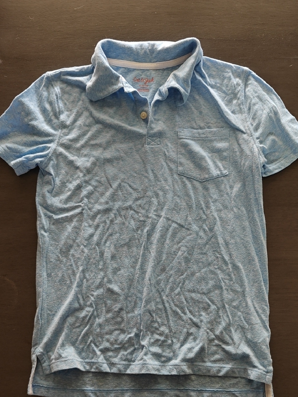 Cat & Jack Light Blue Boys Polo with Chest Pocket
